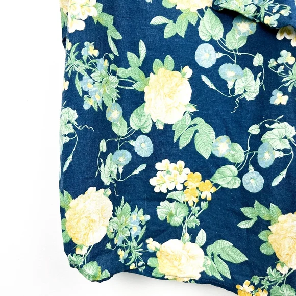 Old Navy Blue & Yellow Floral Tank Top with Ruffled Front - Picture 5 of 10